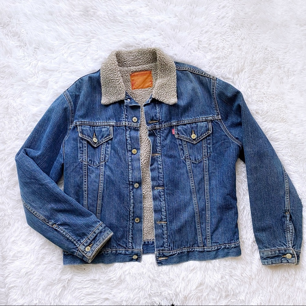 Men’s Levi’s Sherpa Trucker Jacket XL Jean Jacket Denim